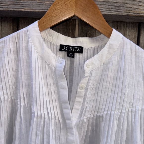 J. Crew Lace-trim pintuck top in cotton voile Size XS - Picture 14 of 16